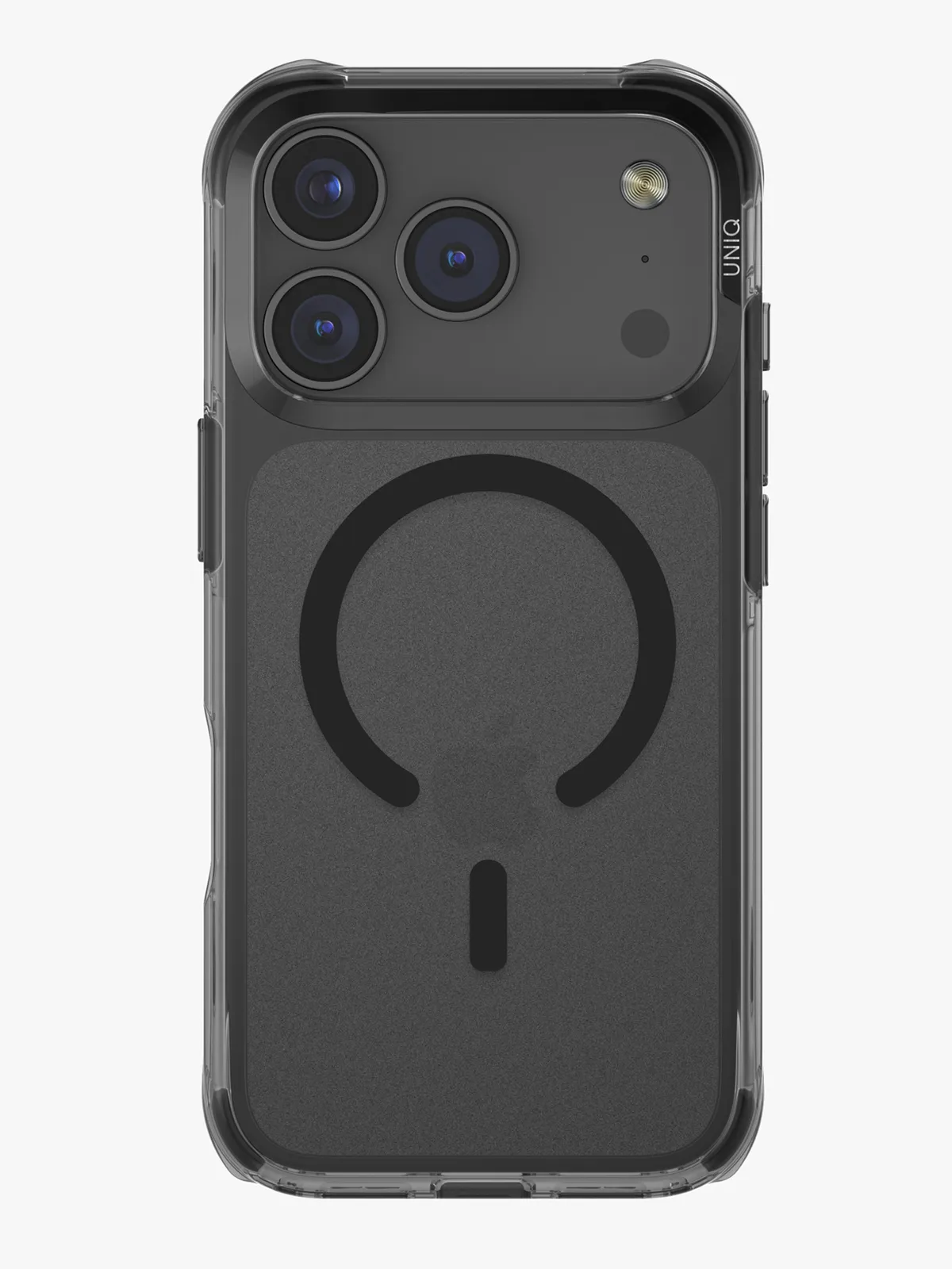 Чехол Uniq на iPhone 17 Pro, LifePro Xtreme AF MagSafe, бесшовный, ударопрочный, с усиленными углами AirLite, матовый, прозрачный с серым