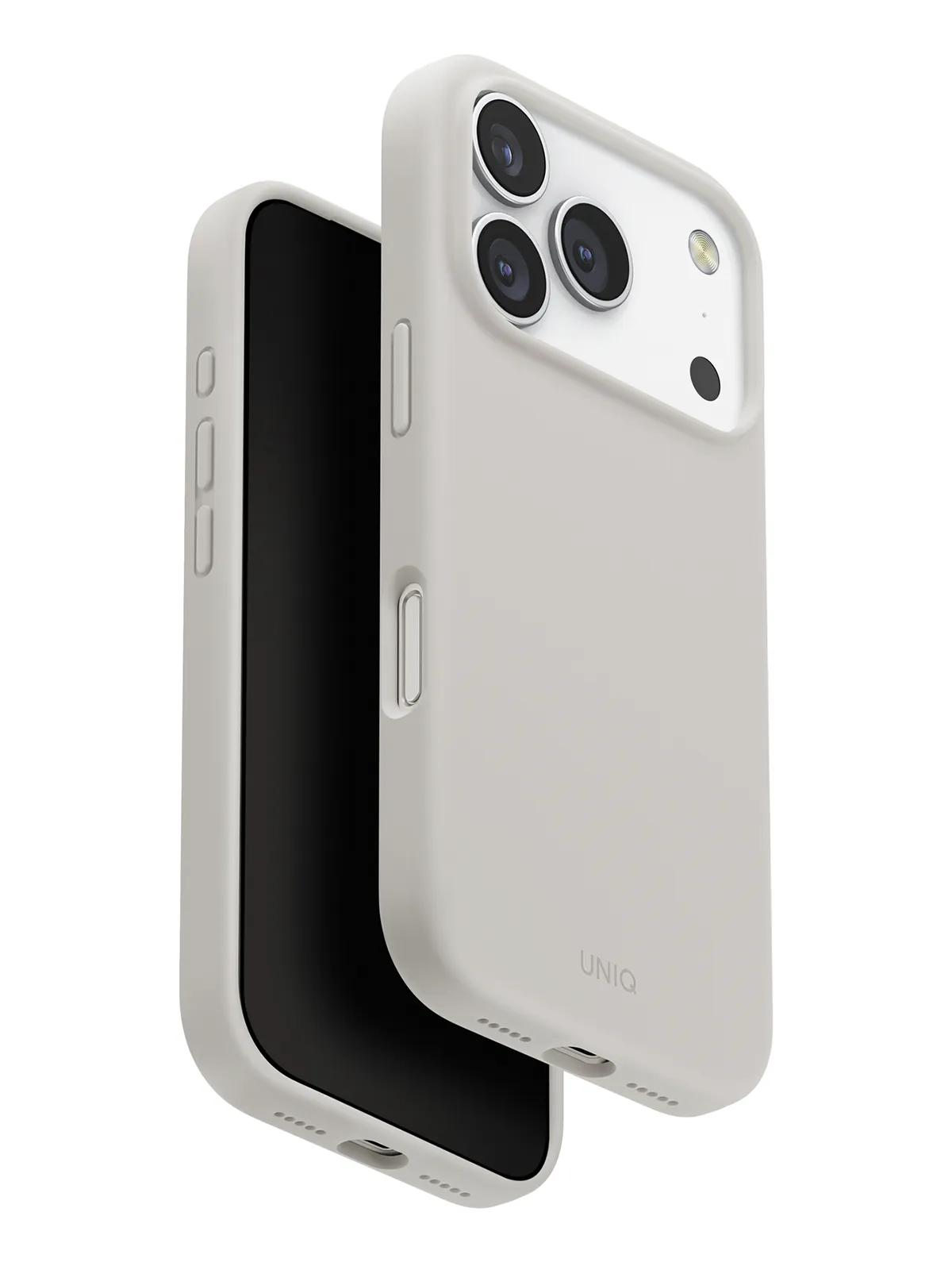 Чехол Uniq на iPhone 17 Pro, LINO MagSafe, силиконовый, с эффектом Soft-Touch, с рамкой для защиты камеры, серый