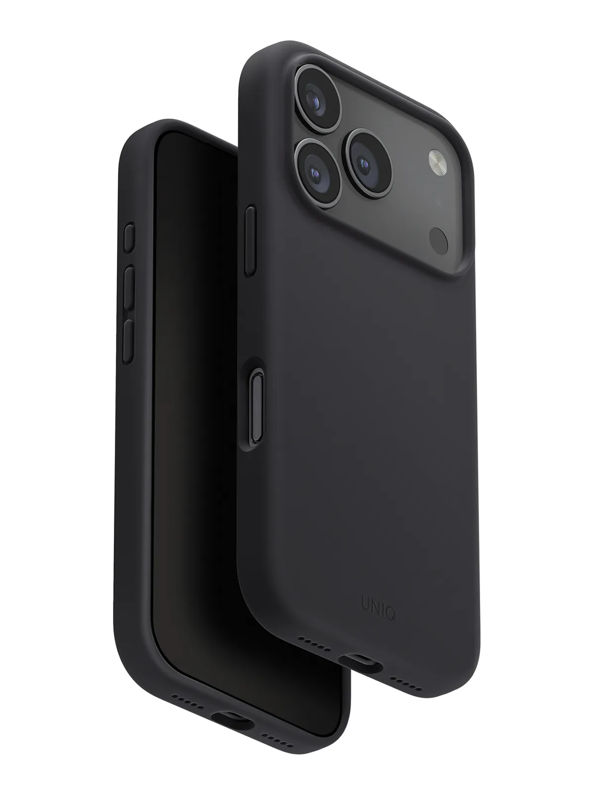 Чехол Uniq на iPhone 17 Pro, LINO MagSafe, силиконовый, с эффектом Soft-Touch, с рамкой для защиты камеры, темно-серый