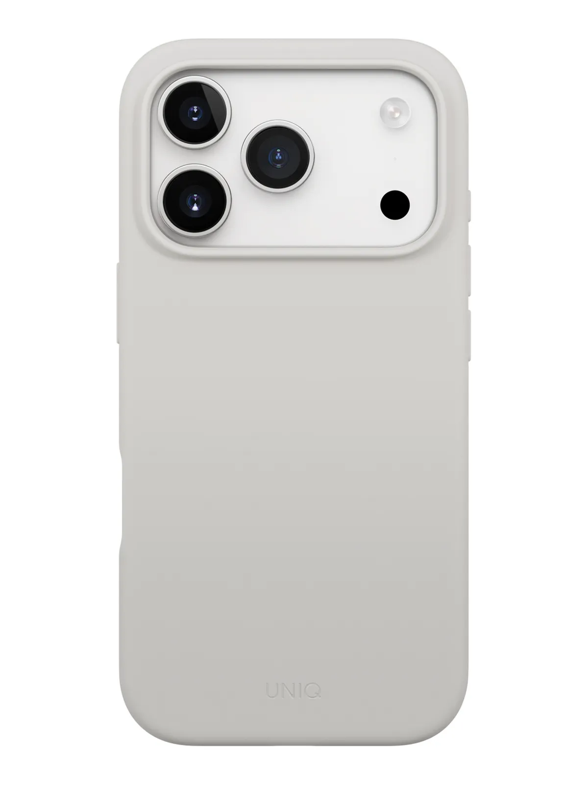 Чехол Uniq на iPhone 17 Pro, LINO MagSafe, силиконовый, с эффектом Soft-Touch, с рамкой для защиты камеры, серый