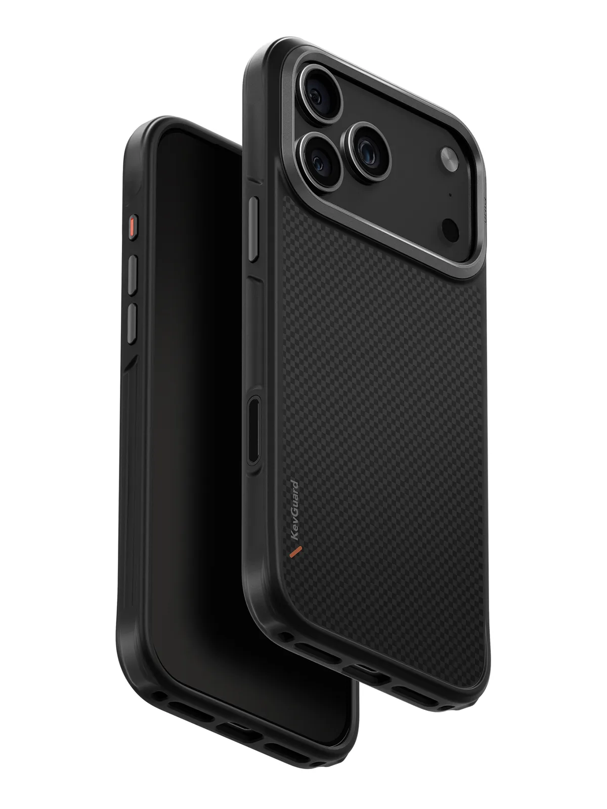 Чехол Uniq на iPhone 17 Pro Max, KEVA MagSafe, ударопрочный из кевлара, с алюминиевой защитой камеры, матовый под карбон, черный