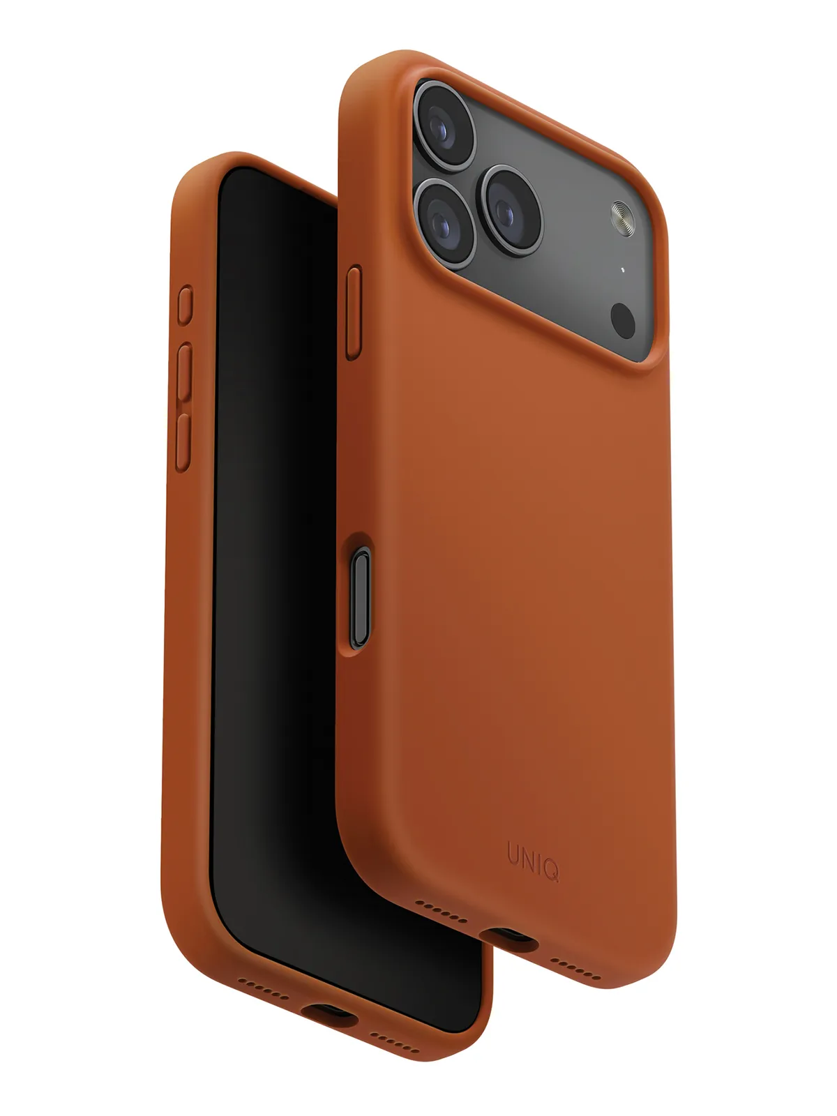 Чехол Uniq на iPhone 17 Pro Max, LINO MagSafe, силиконовый, с эффектом Soft-Touch, с рамкой для защиты камеры, оранжевый