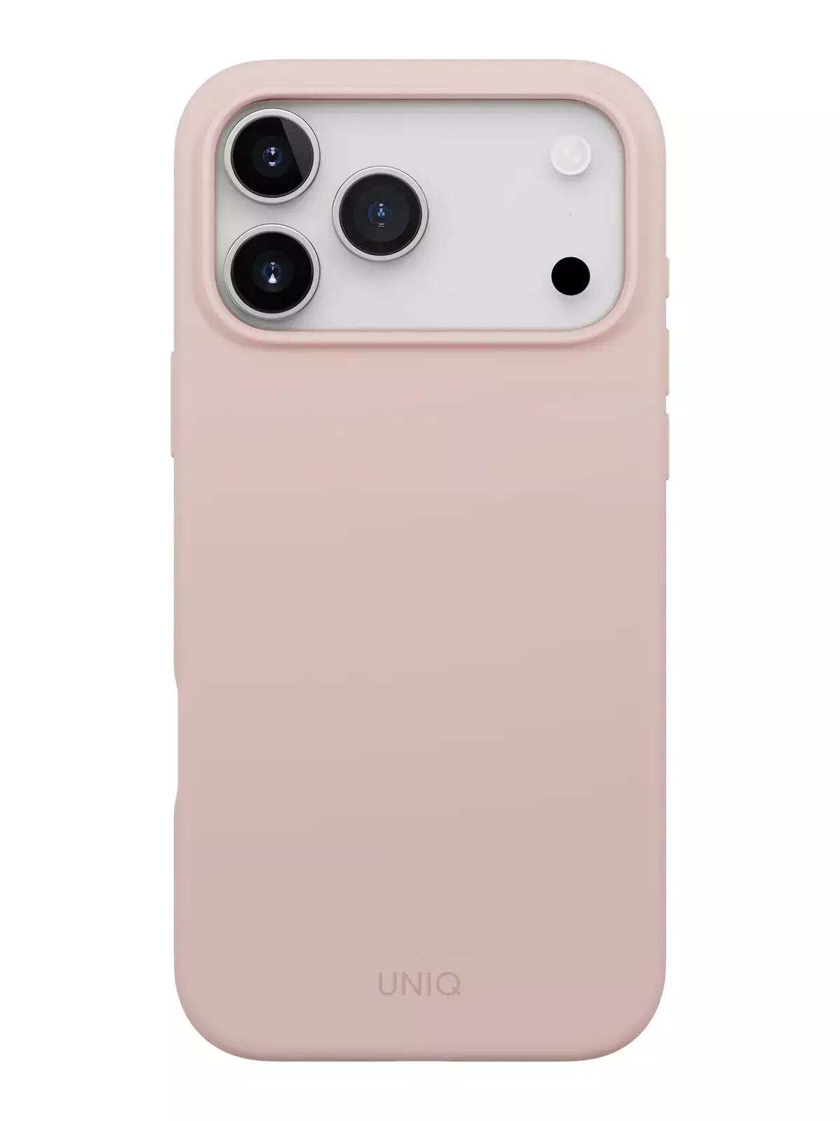 Чехол Uniq на iPhone 17 Pro Max, LINO MagSafe, силиконовый, с эффектом Soft-Touch, с рамкой для защиты камеры, розовый