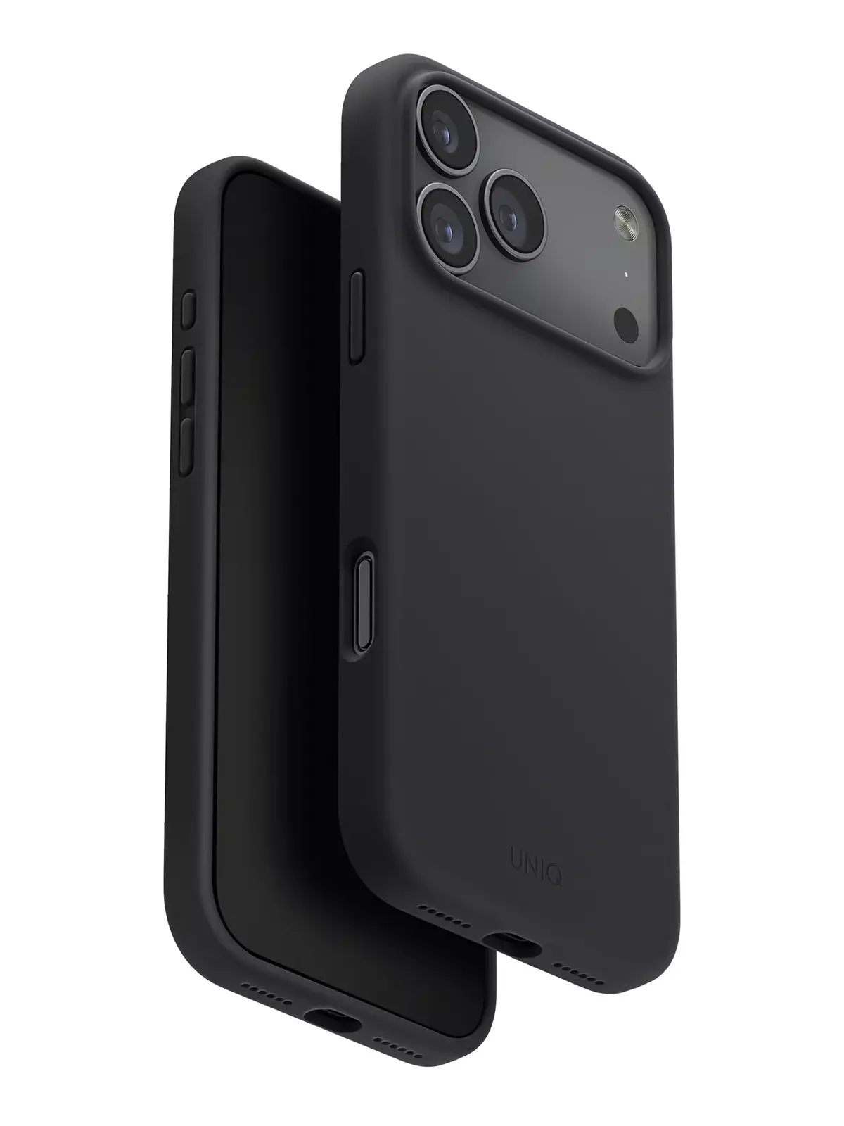 Чехол Uniq на iPhone 17 Pro Max, LINO MagSafe, силиконовый, с эффектом Soft-Touch, с рамкой для защиты камеры, темно-серый