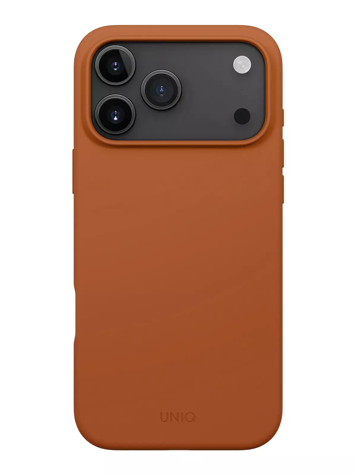 Чехол Uniq на iPhone 17 Pro Max, LINO MagSafe, силиконовый, с эффектом Soft-Touch, с рамкой для защиты камеры, оранжевый