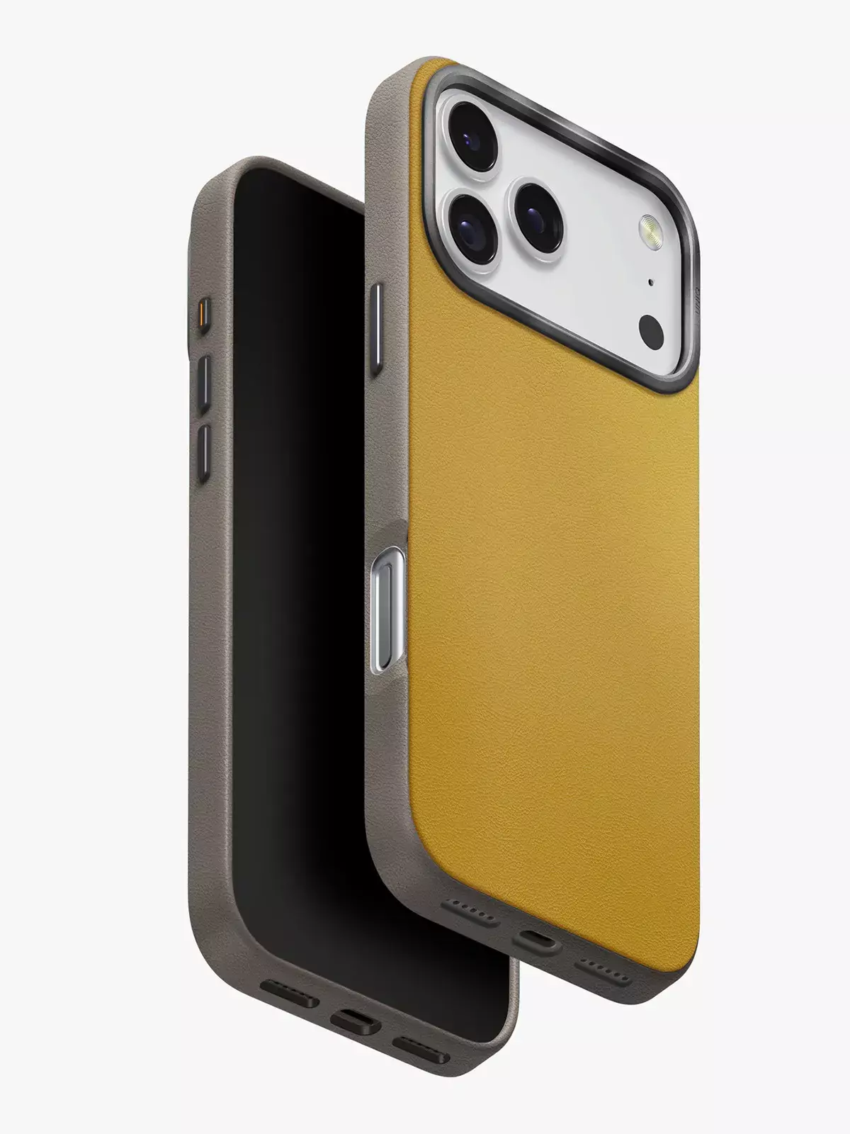 Чехол Uniq на iPhone 17 Pro Max, Lyden DS MagSafe, из премиальной экокожи, с металлической защитой камеры, желтый