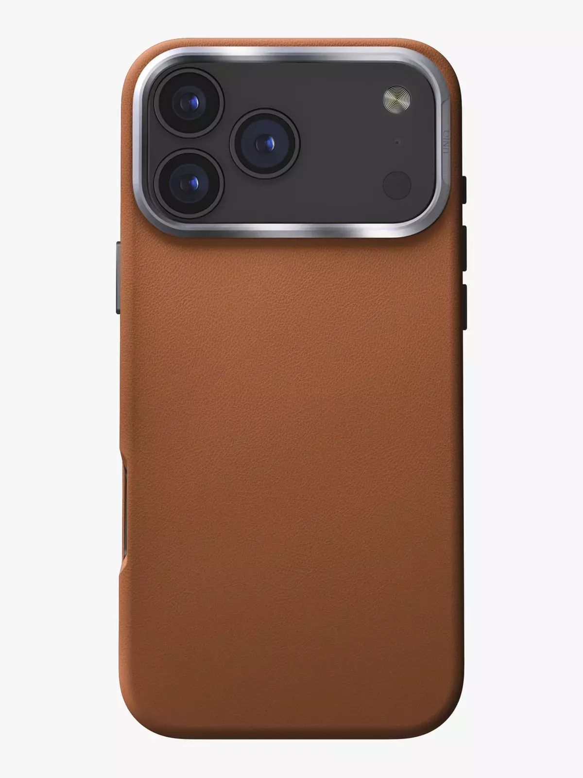 Чехол Uniq на iPhone 17 Pro Max, Lyden MagSafe, из премиальной экокожи, с металлической защитой камеры, коричневый